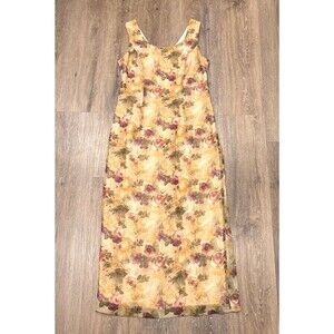 Vintage Dress Womens Size 8 Floral Maxi 90s